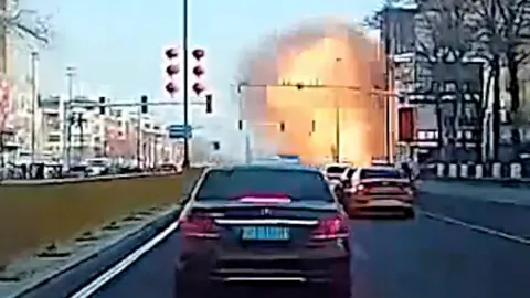 Fireball seen from car dash camera