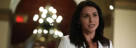 Getty Images Tulsi Gabbard speaks at the US Capitol in January 2020