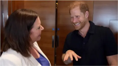 Prince Harry speaks to the BBC's Daniela Relph