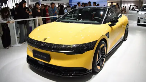 A Geely Zeekr 007 electric sedan on display during the Auto Guangzhou 2023.