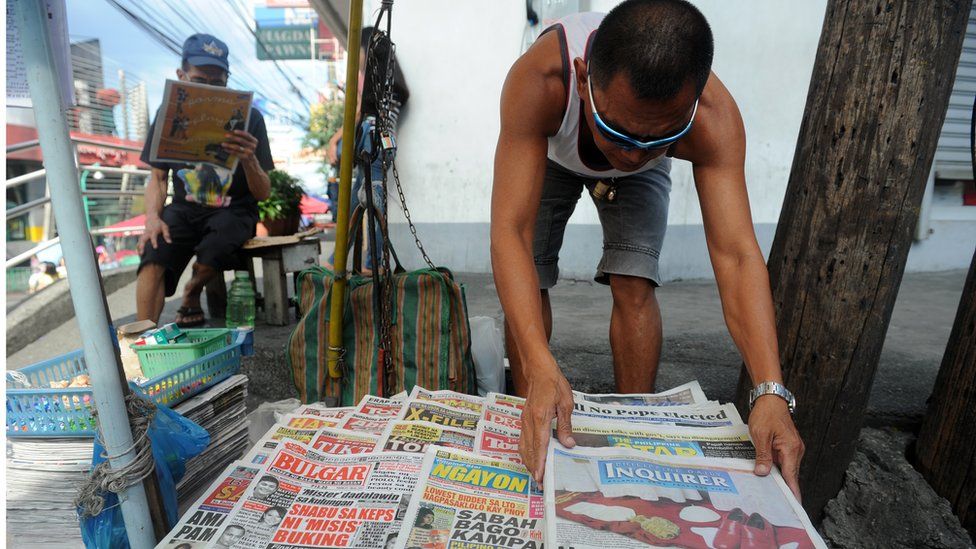 Philippines newspaper vendor