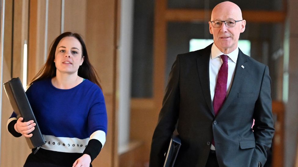 Kate forbes and john swinney walking