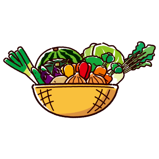 野菜のイラスト（盛合せ）（2カット）