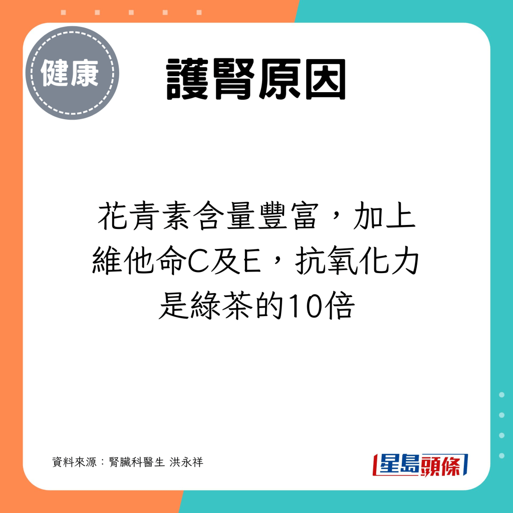 花青素含量豐富，加上維他命C及E，抗氧化力是綠茶的10倍