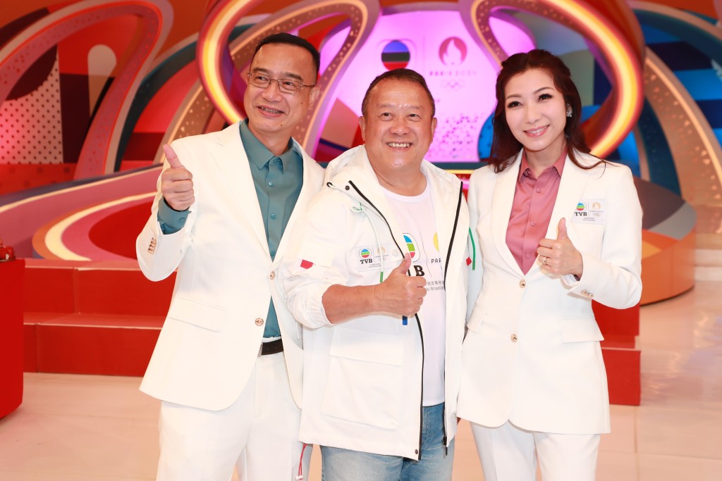 曾志偉、鍾志光、朱凱婷亦有出席《TVB 2024巴黎奧運直播基地啟動暨拜神儀式》。
