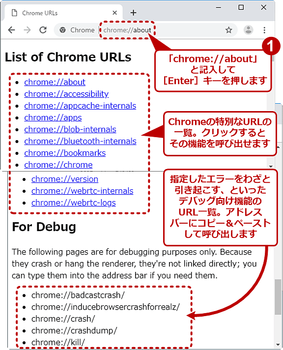 Chrome�̓��ʂ�URL�̈ꗗ��\��������