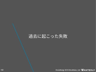 DroidKaigi 2018 @cattaka_net102
過去に起こった失敗
 