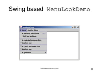 Poelman & Associates, Inc. (c) 2003
35
Swing based MenuLookDemo
 