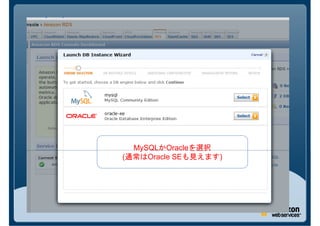 MySQLかOracleを選択
(通常はOracle SEも見えます)
 