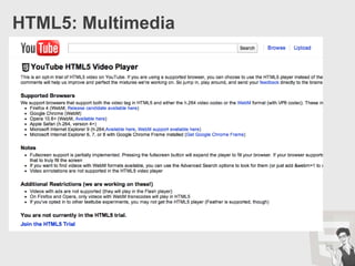 HTML5: Web SocketsWeb sockets senddata between theserver and clientfasterthan http requests
