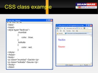 CSS class example 