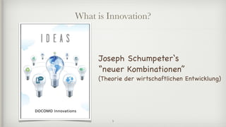 What is Innovation?
Joseph Schumpeter‘s 

“neuer Kombinationen” 

(Theorie der wirtschaftlichen Entwicklung)
5
 