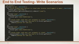 77
End to End Testing- Write Scenarios
 