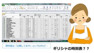 ギリシャの時刻表？？
厚労省は「公開してます」というけれど…
 