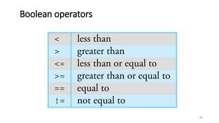 Boolean operators
33
 