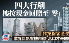 四大行削樓按現金回贈至零 僅兩類客仍獲優惠 「貸款千萬或酌量回贈」