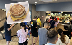 McGriddles楓糖班戟漢堡開賣 荃灣麥當勞近20人排隊 記者實測18分拎餐