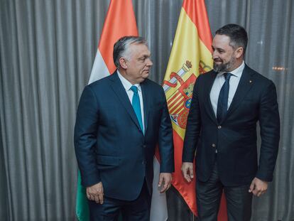 Viktor Orbán y Santiago Abascal, en Madrid en enero de 2022.