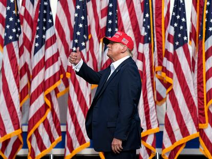 El expresidente y candidato republicano Donald Trump, en un mitin en Chesapeake (Virginia), el 28 de junio.