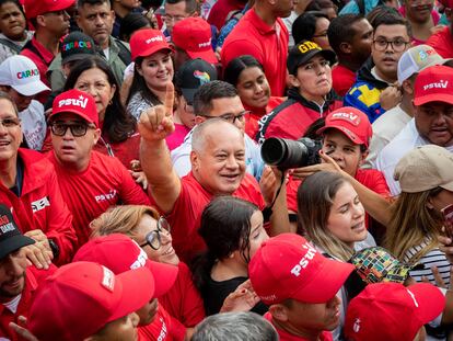 Diosdado Cabello en un mitin en Caracas, el 27 de mayo.