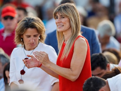 Begoña Gómez, durante un acto electoral de los socialistas en Benalmádena (Málaga), este miércoles.