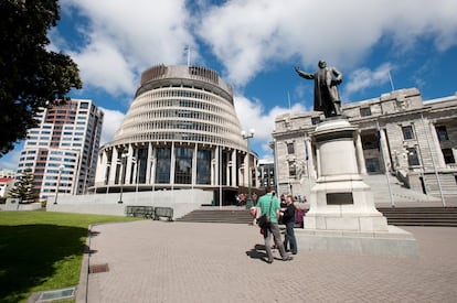 Vista del parlamento en Wellington (Nueva Zelanda).