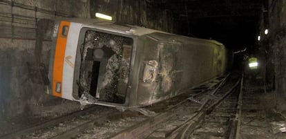 Vagó del metro accidentat a València el 2006.