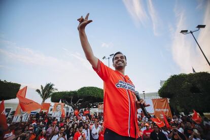 Jorge Álvarez Máynez en Tepic (Estado de Nayarit), el 1 de mayo.