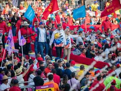 El presidente de Venezuela, Nicolás Maduro, tras hacer oficial su candidatura a las presidenciales del próximo 28 de julio.