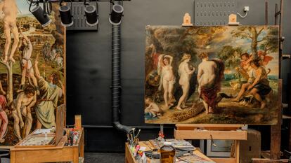 'El juicio de Paris' de Rubens en el taller de restauración de la National Gallery de Londres