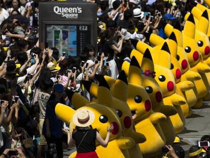 Desfile de personajes de la franquicia 'Pokemon' (una de las más rentables del mundo) en Yokohama (Japón). 