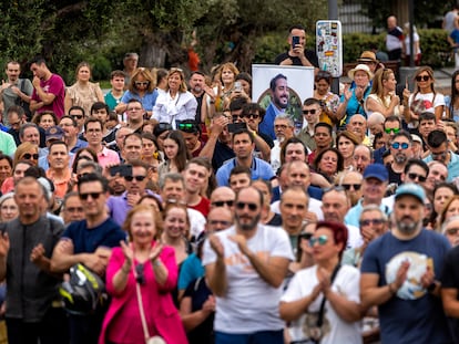 Asistentes a un mitin de Se Acabó la Fiesta el día 7 en Madrid.