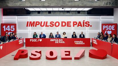 Reunión de la ejecutiva federal del PSOE tras las elecciones vascas.