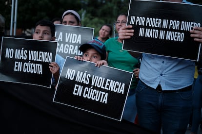 Plantón por la violencia en Cúcuta, el 30 de junio de 2023.