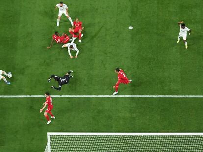 Gol anulado a Benzema por fuera de juego en la final de la Champions de 2022 ante el Liverpool.