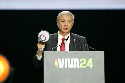José Antonio Kast, líder del Partido Republicano de Chile, durante su intervención en la convención política de Vox.