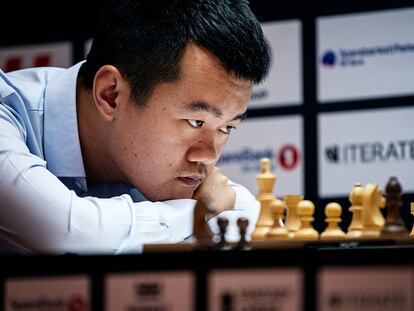 Liren Ding, durante su partida de hoy en Stavanger