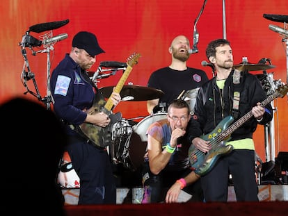 La banda Coldplay en un concierto celebrado en Pasadena, California, en 2023.