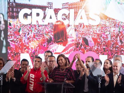 Xóchitl Gálvez al reconocer la derrota electoral, este 3 junio.