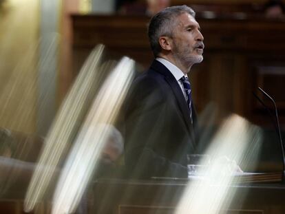 El ministro del Interior, Fernando Grande-Marlaska, en el Congreso, este 25 de junio.