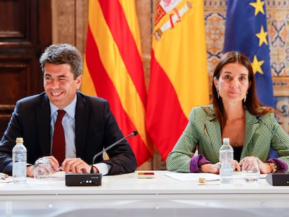 El presidente de la Generalitat, Carlos Mazón, y la consejera de Hacienda, Ruth Merino, en una imagen de archivo.