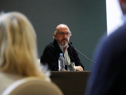 Jaume Roures, jefe de Mediapro, durante una rueda de prensa el pasado octubre en París