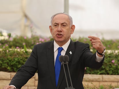 El primer ministro israelí, Benjamín Netanyahu, este martes en un acto en Tel Aviv.
