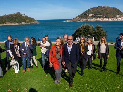 Familiares de Eduardo Chillida este martes en la presentación de los actos del centenario del artista vasco.