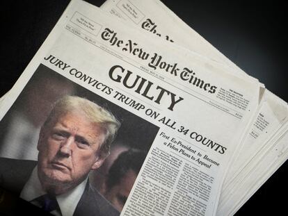 Portada de 'The New York Times' con el veredicto contra Trump.