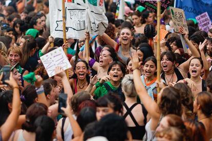 Manifestación por el Día Internacional de la Mujer, el día 8 en Buenos Aires (Argentina).