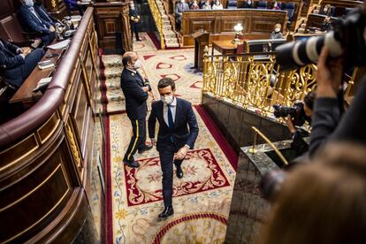 Pablo Casado abandonaba el 23 de febrero de 2022 el hemiciclo del Congreso tras su última sesión de control al Gobierno.