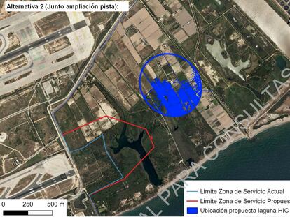 Plano de Aena de las medidas compensatorias para la zona de La Ricarda.