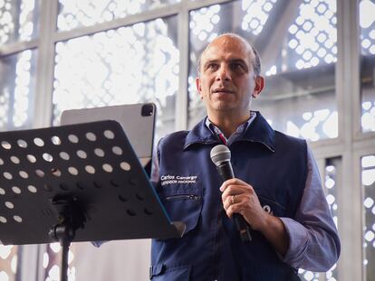 Carlos Camargo en un acto público, el 16 de mayo.