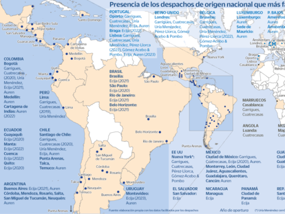 Despachos de abogados españoles en el mundo Mapa Gráfico